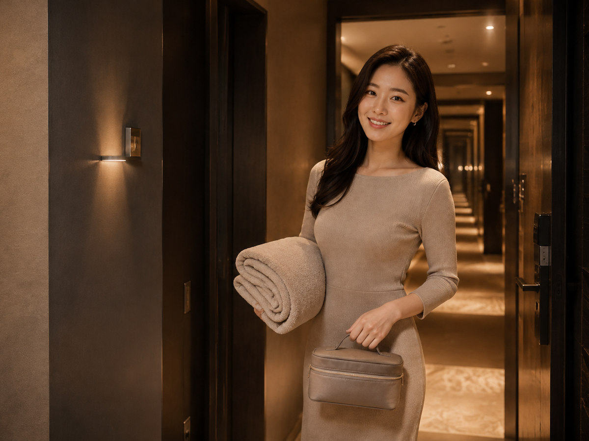 광명 방문 홈케어 일정을 준비하는 젊은 성인 한국 여성 관리사